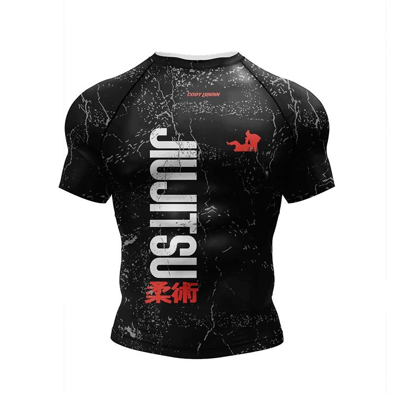 New kimono jiu jitsu rashguard for men MMA T-shirt + pant 4 pcs set Muay Thai shorts BJJ rash guard gym boxing jerseys sportswear