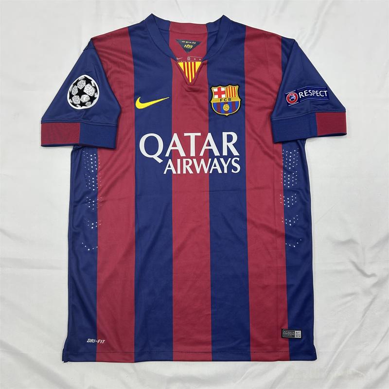 NIKE 14 15 Barcelona Home Short Sleeve 10# Messi Retro Soccer Jersey Fans Version Red Blue