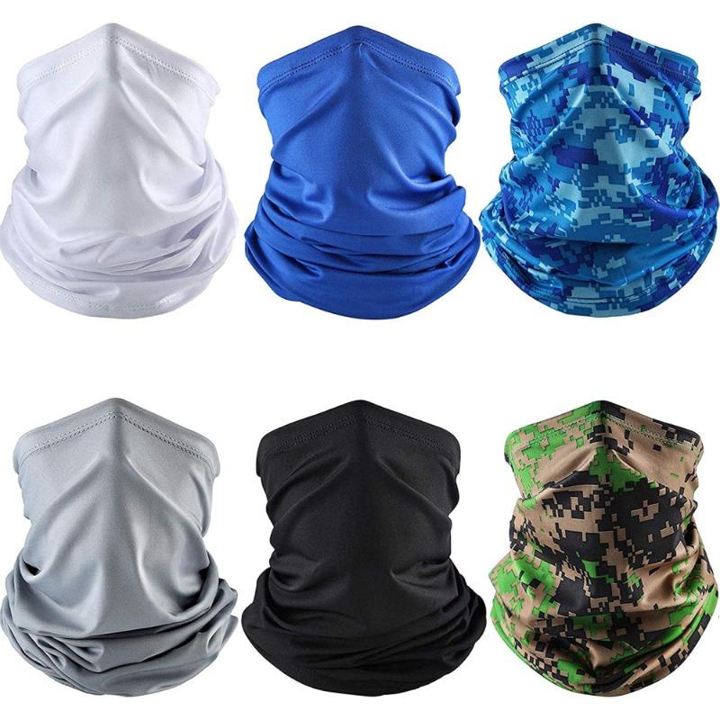 6-Pack Sun Protection UV Mask, Neck Gaiter, Windproof Scarf, Outdoor Cycling Sun Protection Ice Silk Breathable Headscarf Balaclava, Sports Outdoor Multi-Function Headscarf Face Scarf, Ideal for Gift Giving