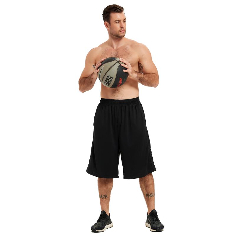 Men's Athletic Shorts Long Basketball Workout Shorts Below Knee Loose-Fit with Pockets and Elastic Waistband Quick Dry Activewear