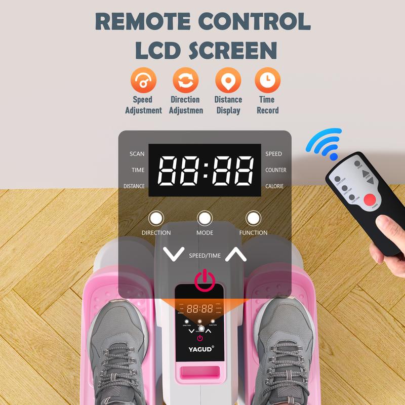 Under Desk Elliptical Machine, Electric Ellipse Leg Exerciser for Adult, Quiet & Portable Electric Seated Pedal Exerciser with Remote Control & 12 Adjustable Speeds