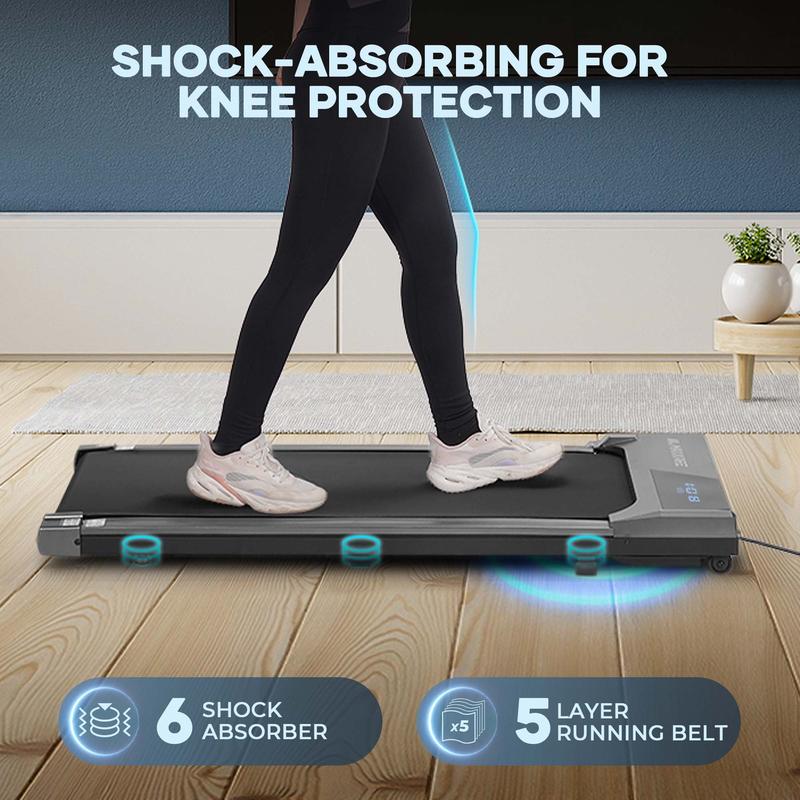 Walking Pad Under Desk Treadmill with Remote Control 2.25HP 0.6-3.8MPH for Home Office, 265lbs Weight Capacity