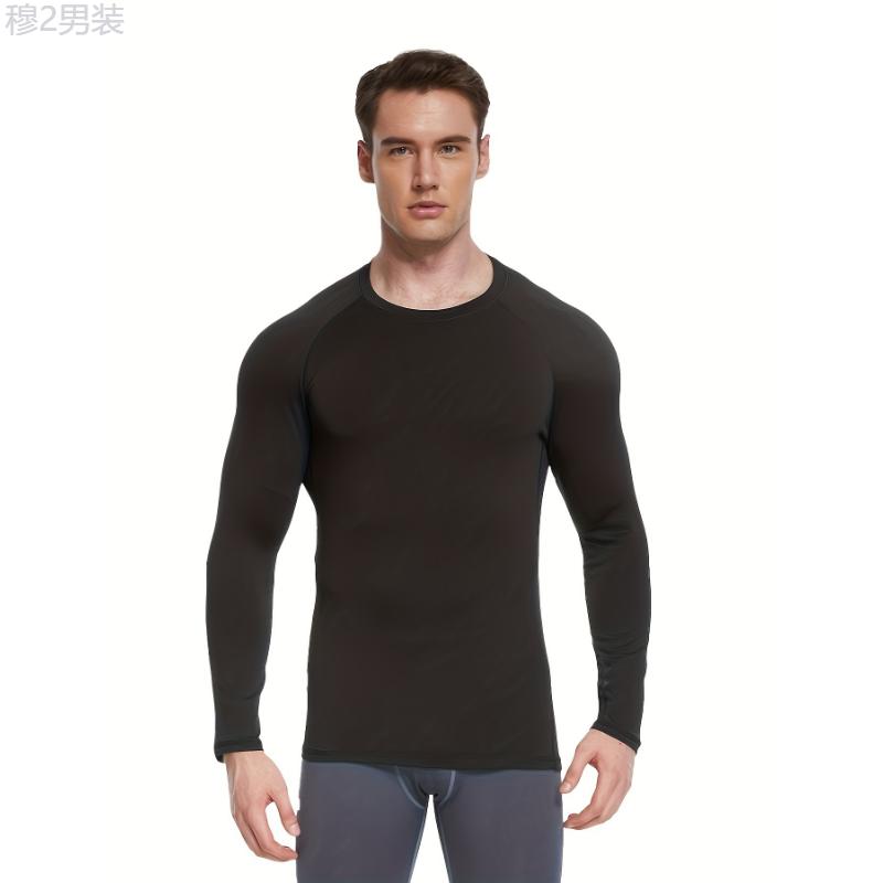 5pcs set Premium Long Sleeve Compression Shirts for Men - Moisture-Wicking, Thermal, Quick-Drying, Breathable, Athletic Base-Layer Undershirt for Cold Weather Sports, Workout, Fitness, and Outdoor Activities - Soft, Stretchy, and Comfortabl