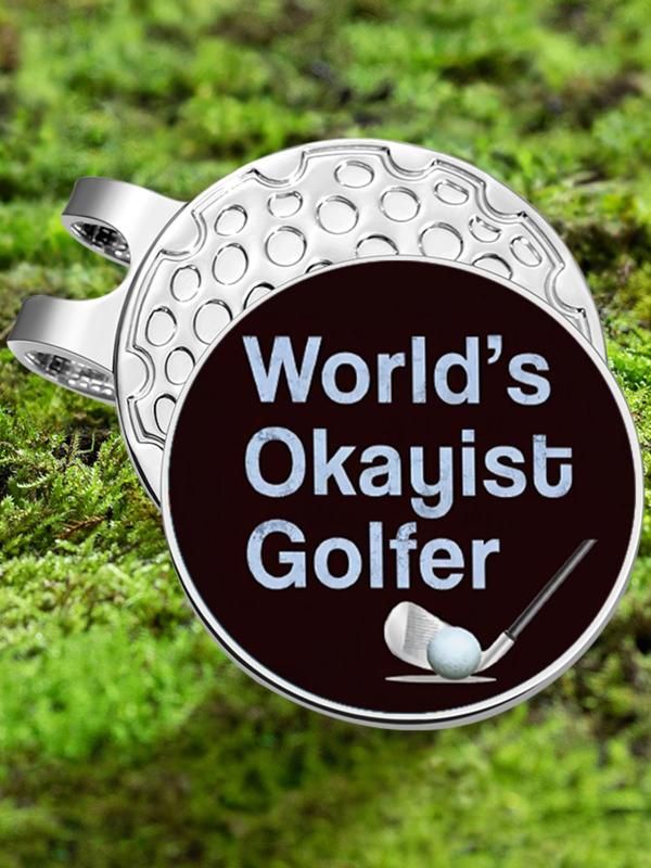 World's Okayist Golfer Letters Pattern Magnetic Golf Ball Marker, Novelty Golf Hat Clip, Golf Accessories for Men & Women for Daily Life