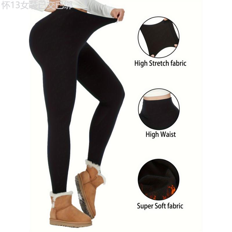 3pcs Thermal Fleece Lined High Waisted Womens Sports Leggings, Workout Winter Warm Thick Tights Soft Yoga Pants