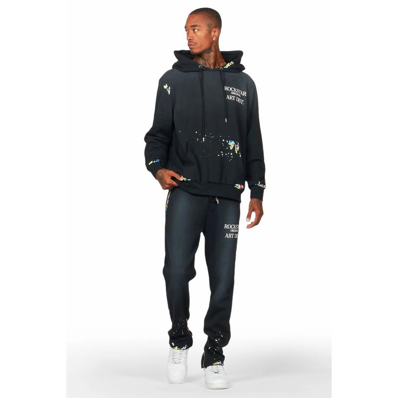 Rockstar Art Dist. Black Slim Hoodie Track Set