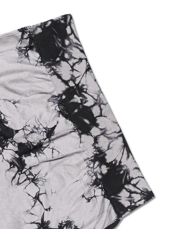 Plus Size Tie Dye Print Ruched Sports Shorts, High Stretch Yoga Leggings, Ladies Sportswear for Indoor Outdoor Wear