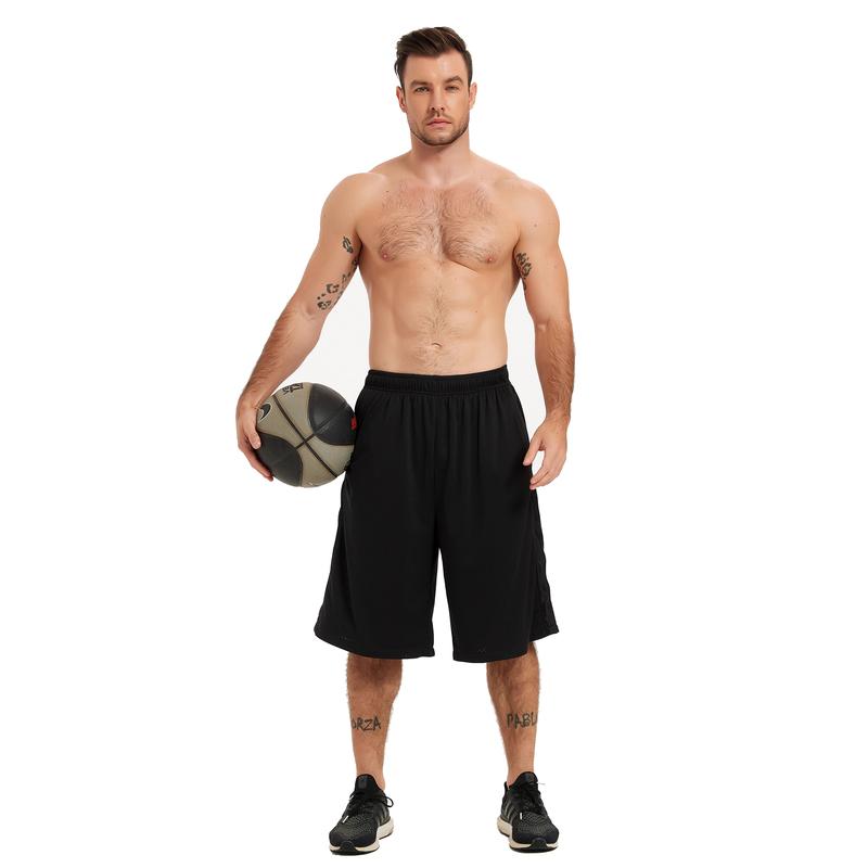 Men's Athletic Shorts Long Basketball Workout Shorts Below Knee Loose-Fit with Pockets and Elastic Waistband Quick Dry Activewear