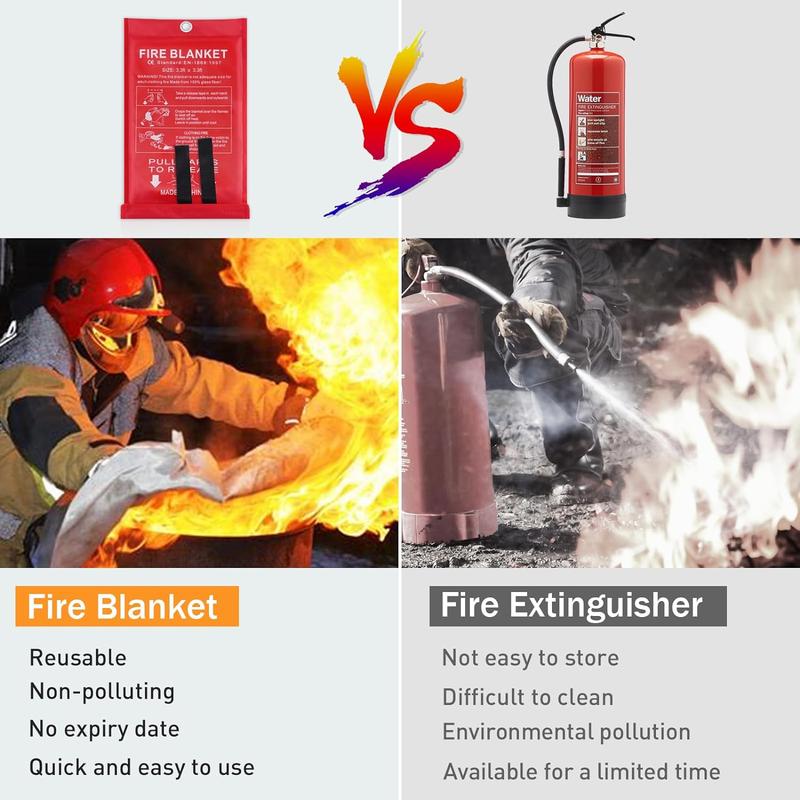 2pc Fire Blankets Emergency for Kitchen Home - Camping,Grill,Warehouse,School,Fireplace fire blanket fiberglass fire