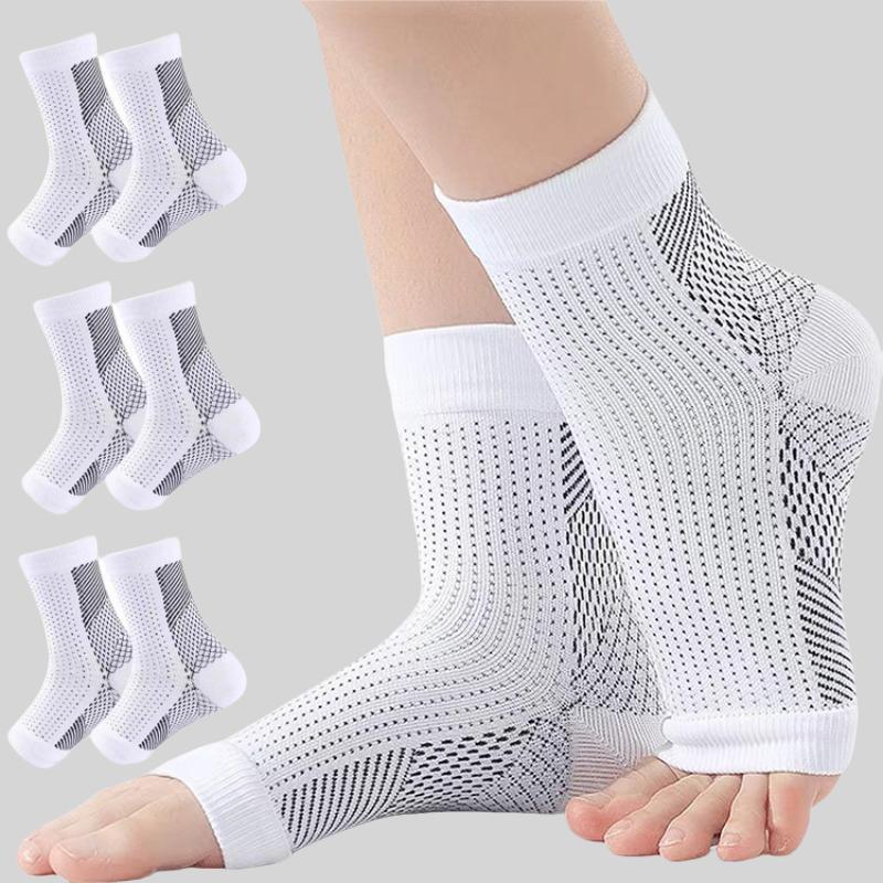 Compression Socks, 3 Pairs Open Toe Compression Ankle Sleeves, Ankle Protective Compression Football Socks, Outdoor Fitness Socks, Sports Protective Open Toe Compression Sleeves, Running Essentials, Christmas Gift