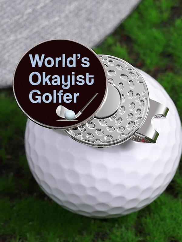 World's Okayist Golfer Letters Pattern Magnetic Golf Ball Marker, Novelty Golf Hat Clip, Golf Accessories for Men & Women for Daily Life