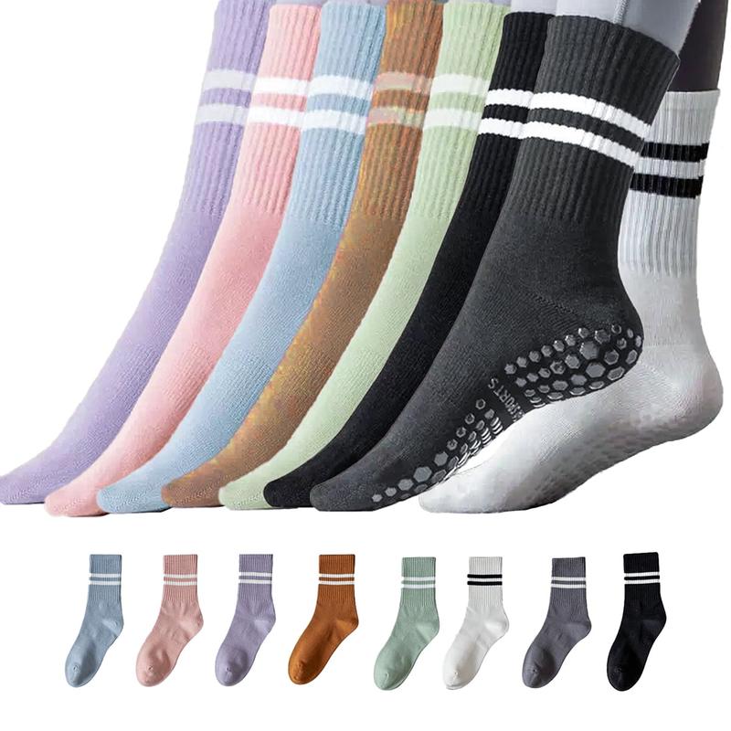 DrPedi Pilates Socks 8 4 Pairs with Grips for Women Yoga Socks Barre Socks Non Slip Socks