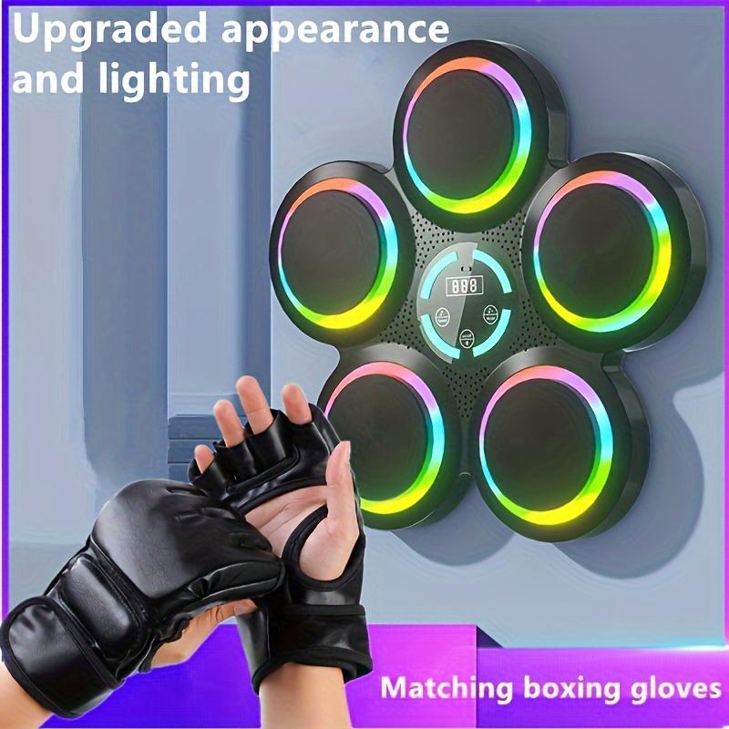 Smart Music Boxing Machine Wall-Mounted Boxing Machine Height Adjustable LED Smart Counting 9 Speed Adjustment Modes 984.25-Inch Wireless Mobile Music Connection with Boxing Glove Sports Music Boxing Trainer