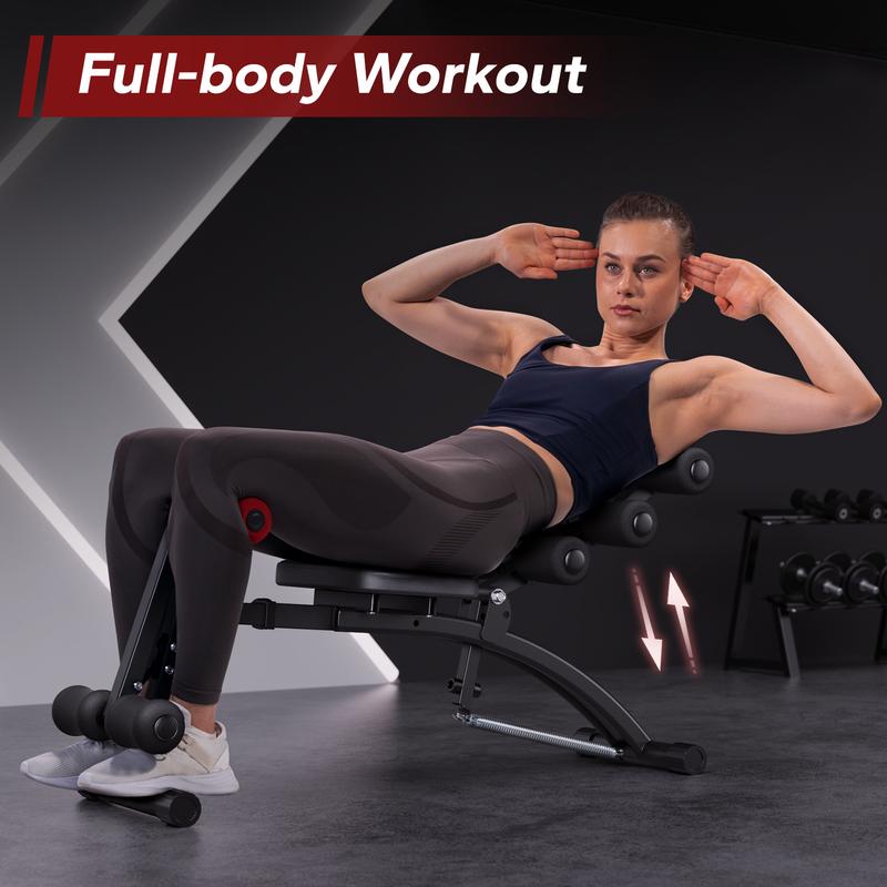 MERACH Multi-Functional Adjustable Ab Machine Workout Bench Sit Up Machine Push Up Exercise Chair for Home Gym