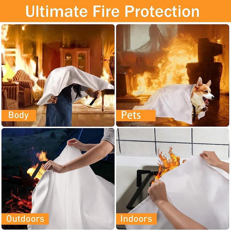 2pc Fire Blankets Emergency for Kitchen Home - Camping,Grill,Warehouse,School,Fireplace fire blanket fiberglass fire