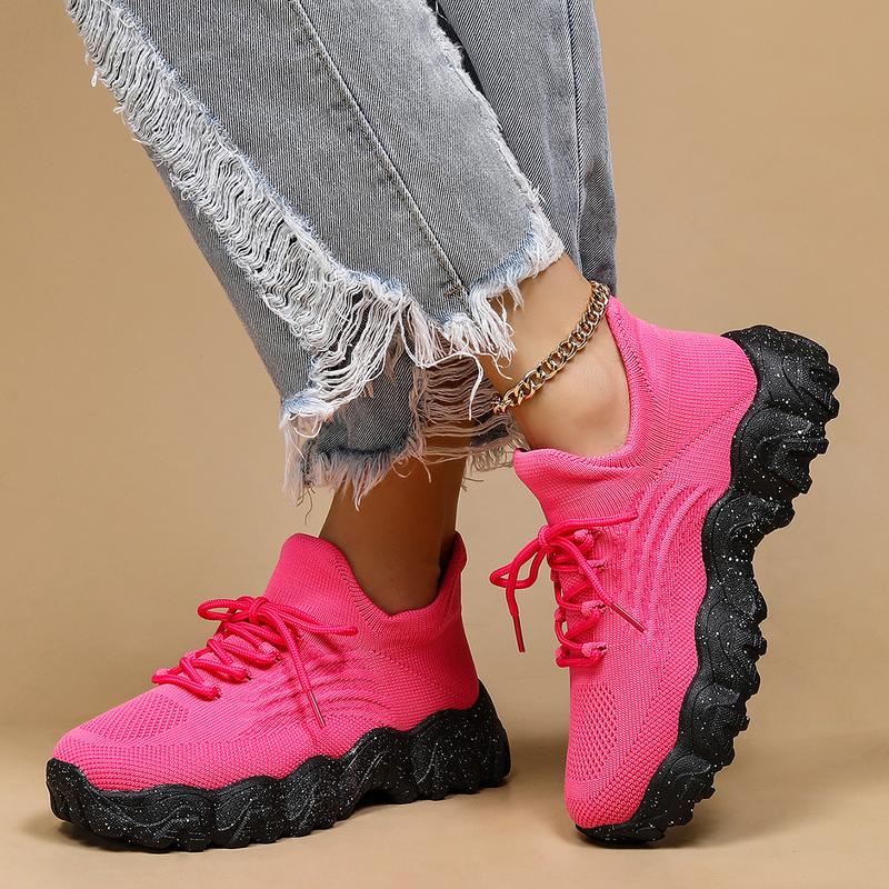 Comfortable Ankle Socks Shoes, 2024 Summer Lace-up Low Top Slip on Women Sneakers, Knit Sports Running Shoes, Women's Workout Sneakers As Gift,for Fall