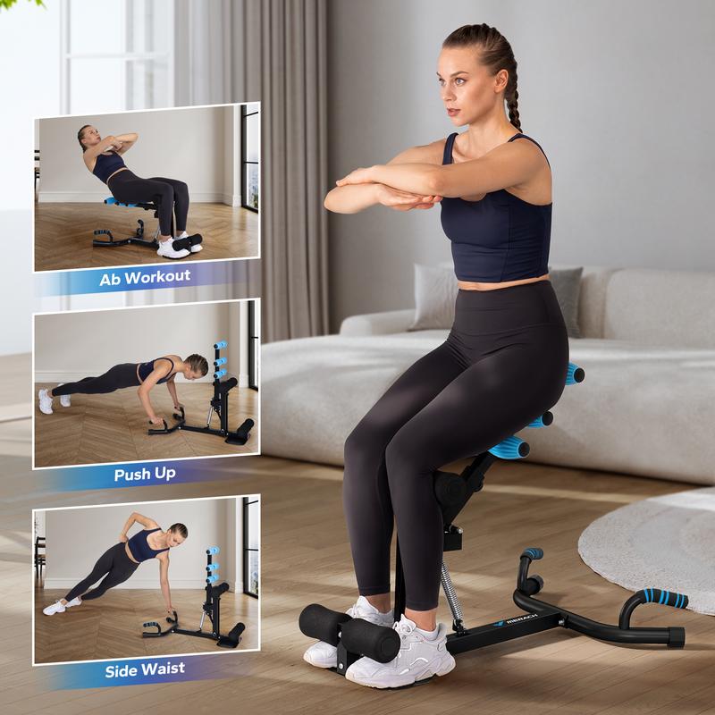 MERACH Sit Up Machine Gifts For Her Him Deep Squat Machine Home Gym Workout Training Abdominal bench Push Up Trainer