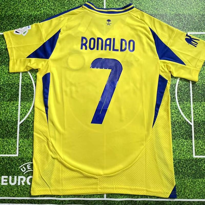 23 24 Al Nassr FC Home Soccer Jersey NO.7 Ronaldo Short Sleeve Jersey White Fans Version