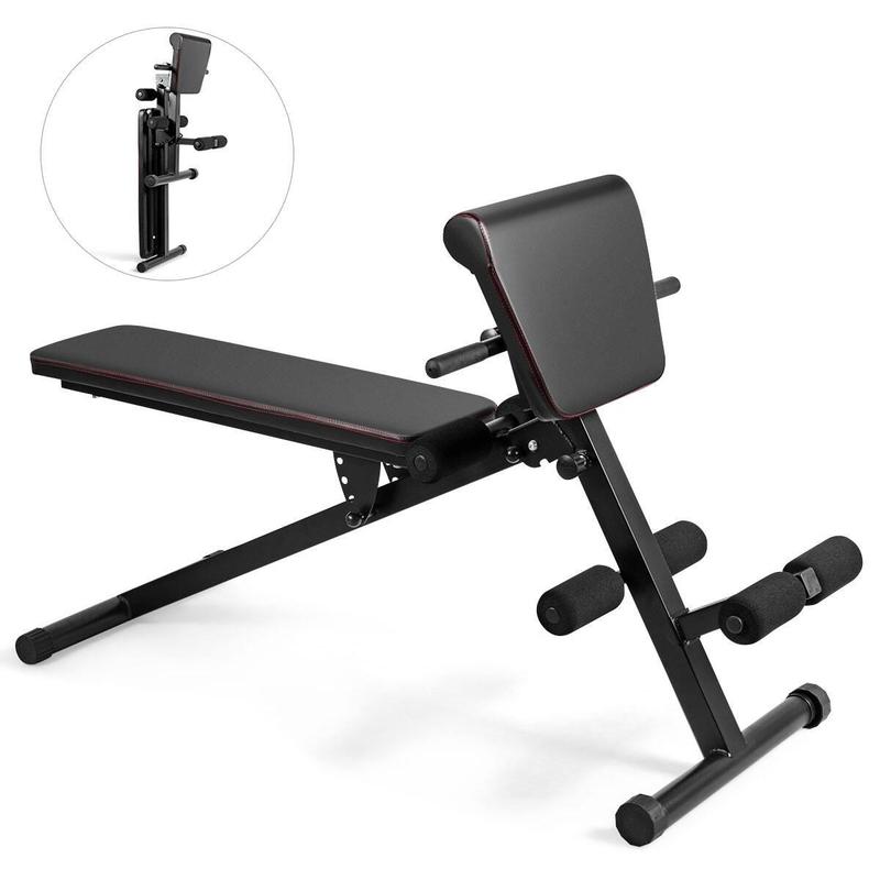 Adjustable Weight Bench Strength Workout Full Body Exercise - Black