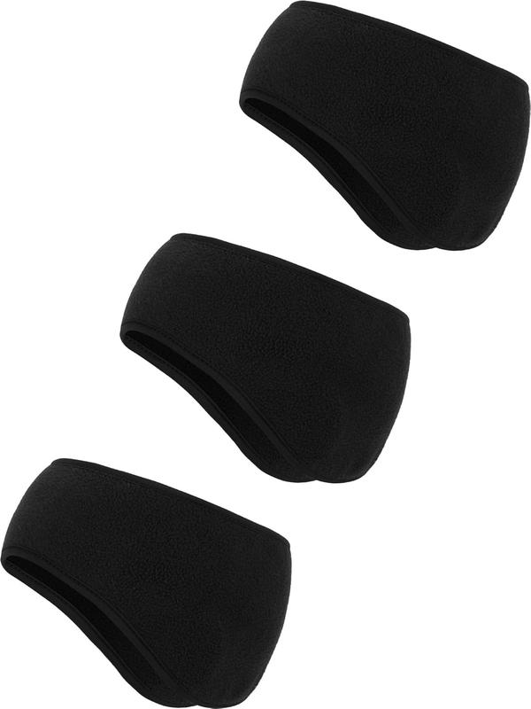 3 count Ear Warmer Fleece Headbands Ear Muffs Winter Running Gear for Women Men Adult