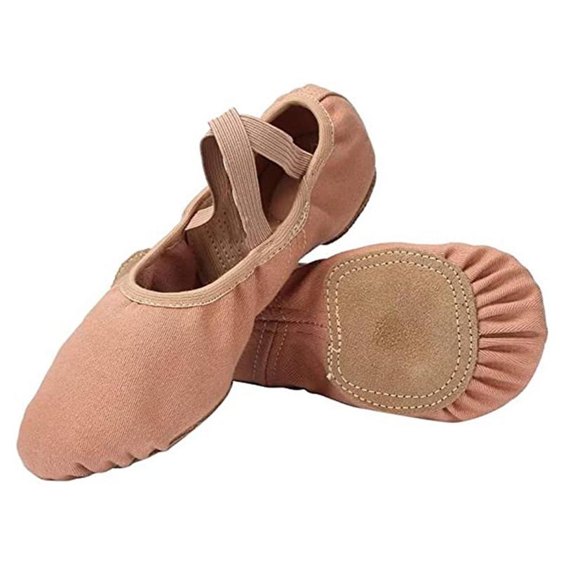 Women's Ballet Dance Shoes, 1 Pair Highly Stretch Canvas Ballet Slippers for Adults, Split Sole Yoga Dance Shoe for Gifts