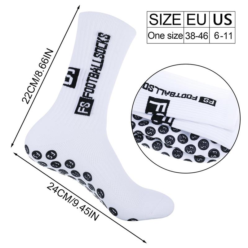 Men's Socks Soccer Anti Slip Athletic for Men Non Skid Football Basketball Socks Unisex Athletic Sports Socks with Grippy Pads for Children, Teenagers