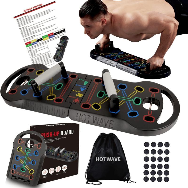 Push-up Board, Home Gym, Portable Exercise Equipment, Pilates Rod and 20 Pieces of Fitness Equipment Accessories (Including Resistance Band and Abdominal Wheel), Perform a Full-Body Exercise at Home