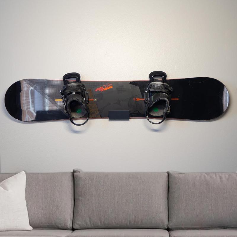 Snowboard Display Rack - Wall Mount Storage | Fits Virtually All Snowboards | Hardware Included |  (Black)