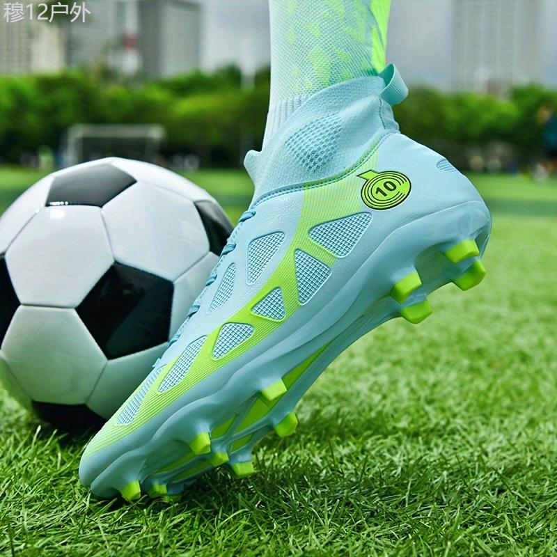 Professional High Top FG Football Boots, Breathable Lace Up Anti-skid Soccer Cleats for Men, Outdoor Summer Rainy Day Training and Competition