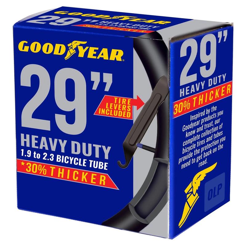 (4 Pack) Goodyear Tires 29 In. X 1.9 In. - 2.3 In. Heavy Duty Bike Tube, Black, Standard Schrader Valve