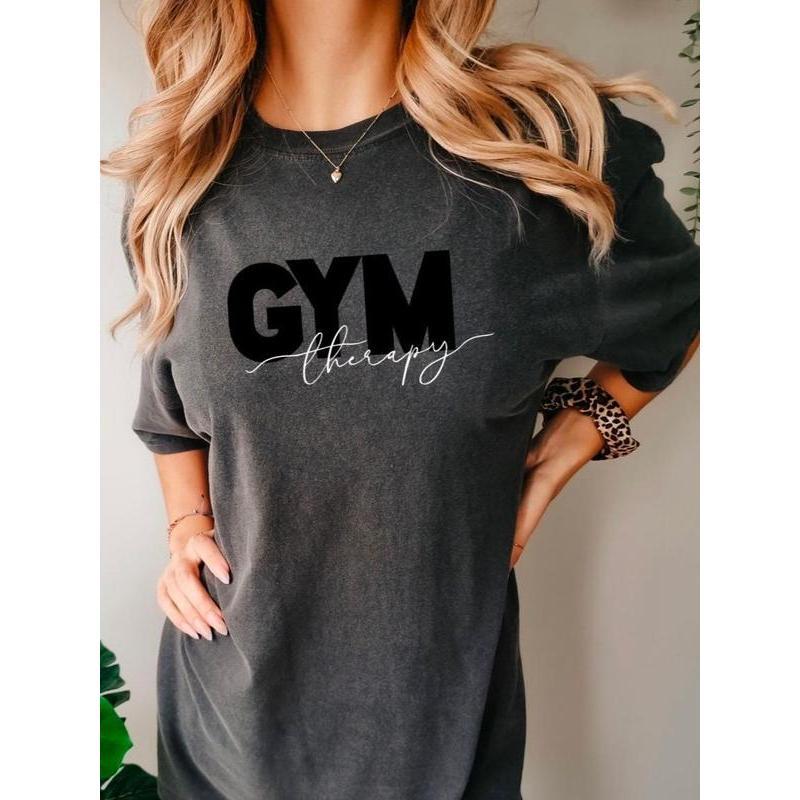 Women’s Workout Shirt - Oversized Gym Shirt - Therapy Shirt, Women Gym Attire, Minimalist PBK