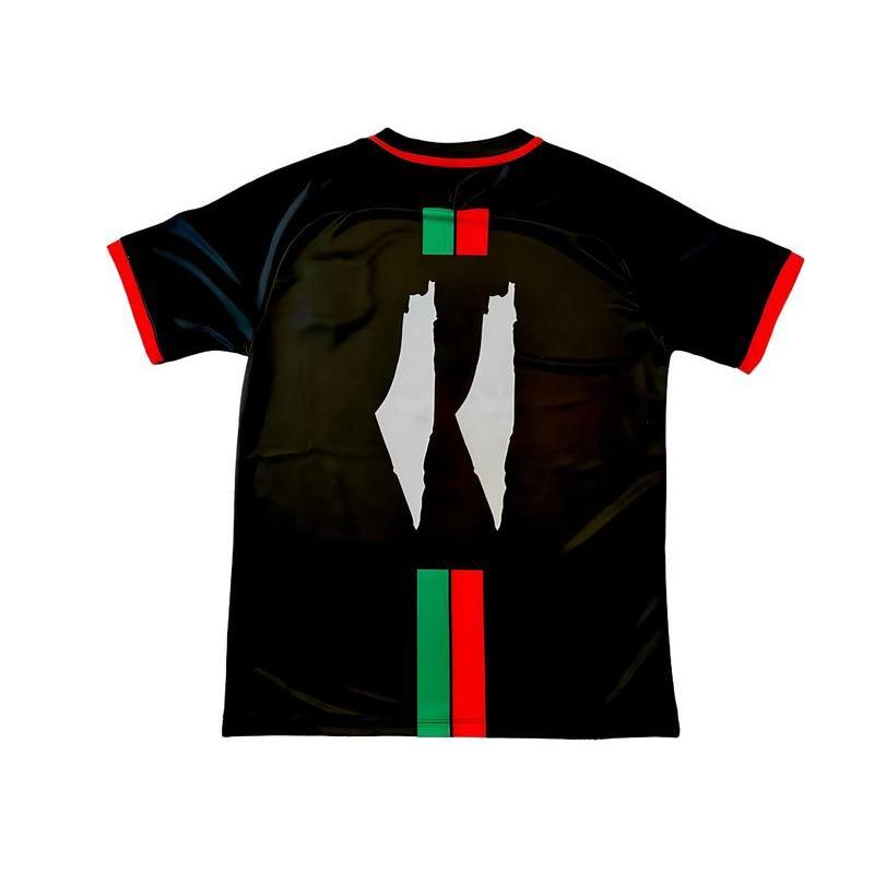 Palestine Black Centre Striped (Red Green English) Football Shirt