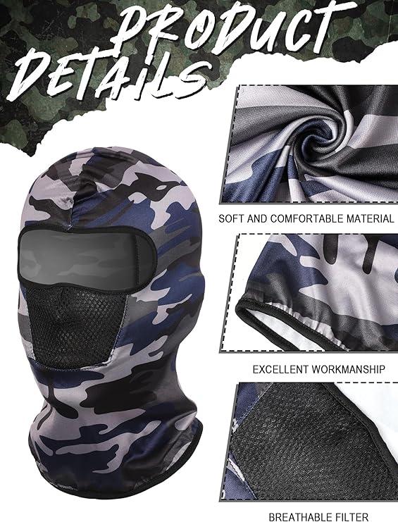 9 Pieces Balaclava Ski Mask Cover Breathable Sun Dust Protection Full Face Cover for Women Men Outdoor Activities