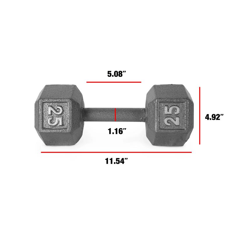 CAP Barbell 25lb Cast Iron Hex Dumbbell, Single