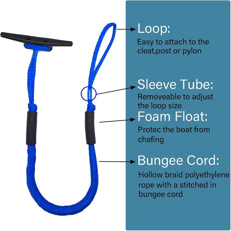 Bungee Dock lines for Boat Shock Absorb Dock Tie Mooring Rope Boat Accessories