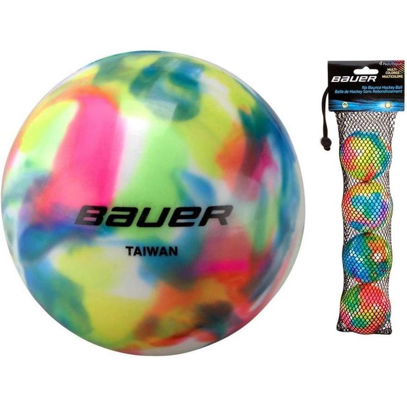 Hamoluxi4 Pack No Bounce Street Hockey Balls, Cool or Warm Weather (Warm Weather, Multi-Colored) Ice Hockey