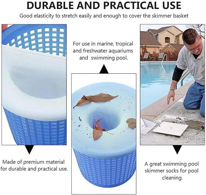 Pool Skimmer Socks, Pool Skimmers Filter Socks for Skimmer Basket Clean Debris and Leaves for In-Ground and Above Ground Pools