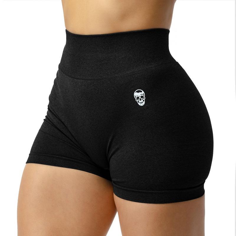 Women's high waist belly suction moisture wicking perspiration breathable, double belt. Squat protective running Yoga fitness body tight seamless high spring sports shorts