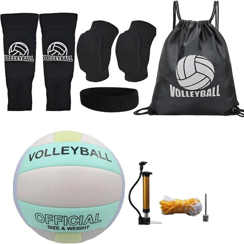 All in One Volleyball Set, Include Volleyball  Pads Volleyball Arm Sleeves  Headband Drawstring Bag, Teens Girls Volleyball Gifts for Beginner