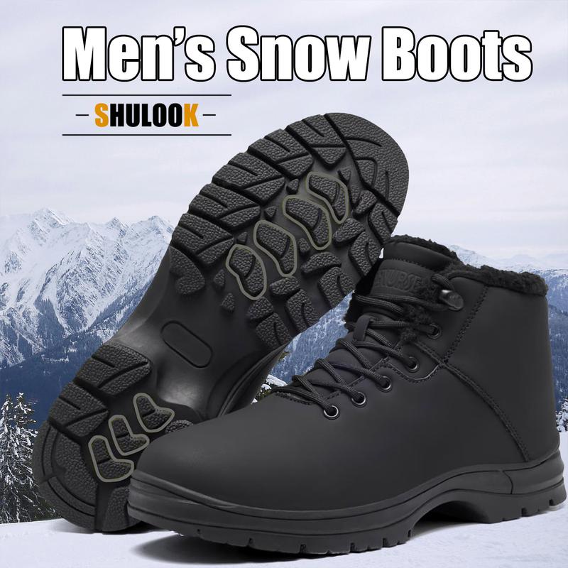 Men's Winter Snow Boots Waterproof Warm Fur Lined Anti Slip Work Ankle Shoes Lightweight Hiking Outdoor Trekking Boot botas tactic