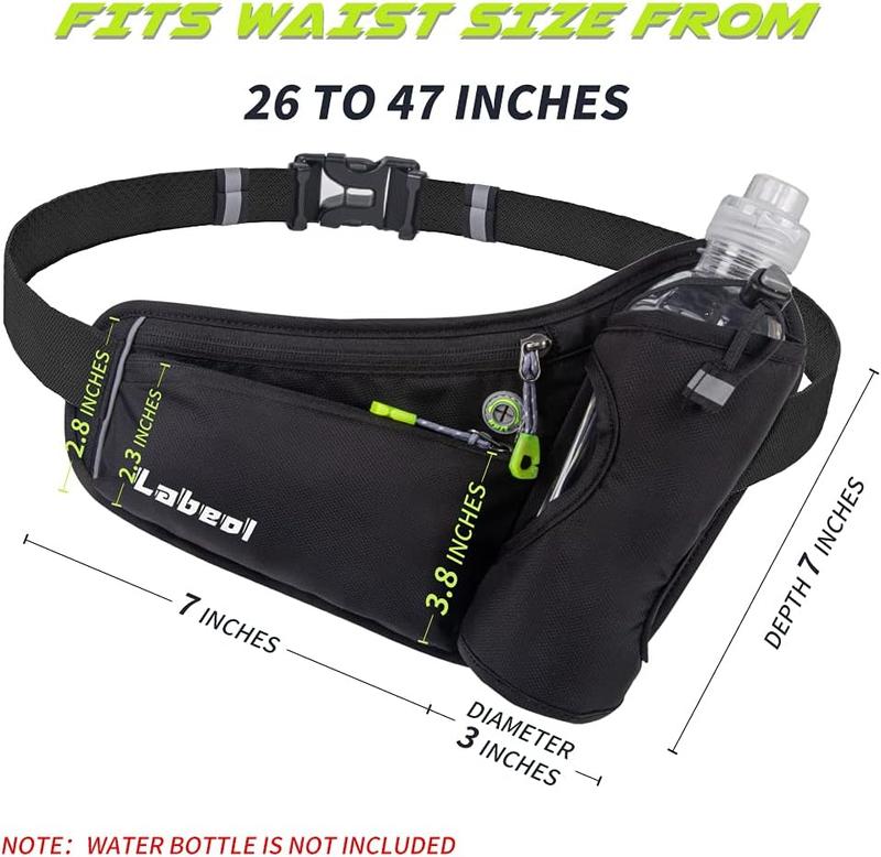 Pack,  Hydration Belt with Water Bottle Holder, Adjustable Fanny Pack for Running, Hiking, Walking, Cycling, Black