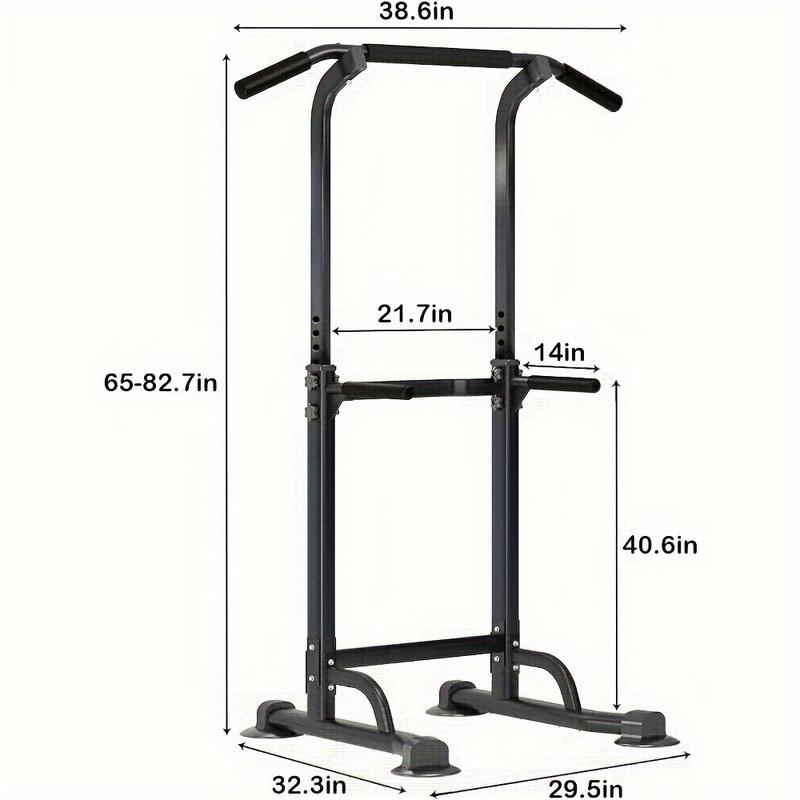 Power Tower Workout Dip Station Pull Up Bar, Height Adjustable Multi-Function Dip Stand For Home Gym Strength Training Fitness Equipment