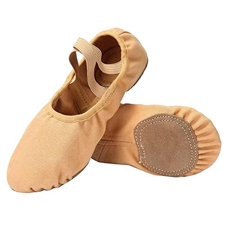 Women's Ballet Dance Shoes, 1 Pair Highly Stretch Canvas Ballet Slippers for Adults, Split Sole Yoga Dance Shoe for Gifts