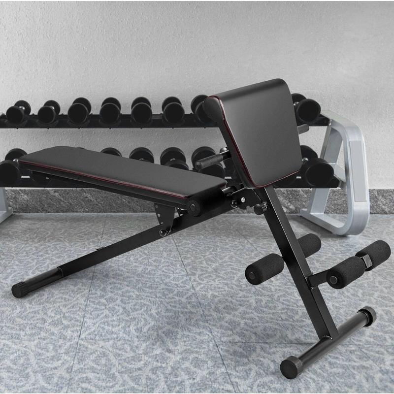 Adjustable Weight Bench Strength Workout Full Body Exercise - Black