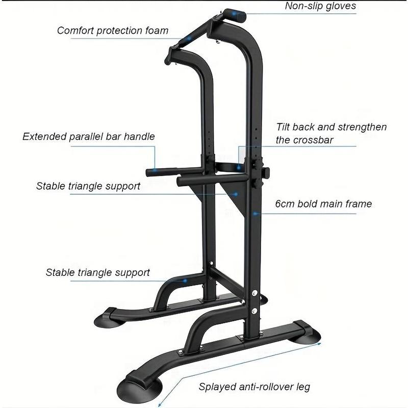 Power Tower Workout Dip Station Pull Up Bar, Height Adjustable Multi-Function Dip Stand For Home Gym Strength Training Fitness Equipment