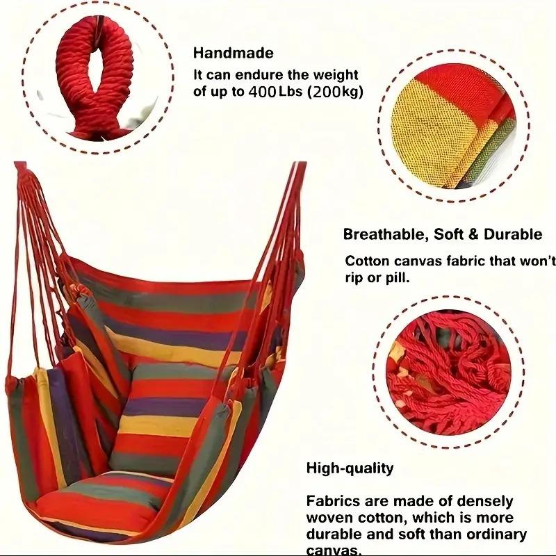 Striped Print Hammock Chair,Outdoor Portable Comfortable Breathable Hammock Chair with Storage Bag for Camping outdoor hammock capacity steel