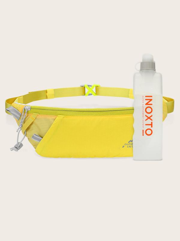 Reflective Running Belt Bag, Sports Waist Bag with 300ml Water Bottle, Jogging Pocket Belt for Cell Phone, Sports Waist Bag, Keys and Essentials