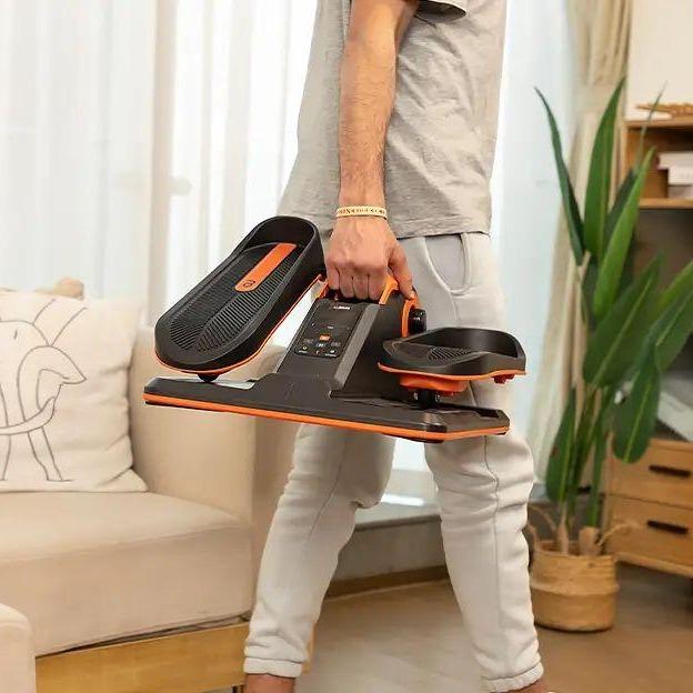 mini electric elliptical machine with electric and resistance mode, app control for under desk mera chunder ellipse leg