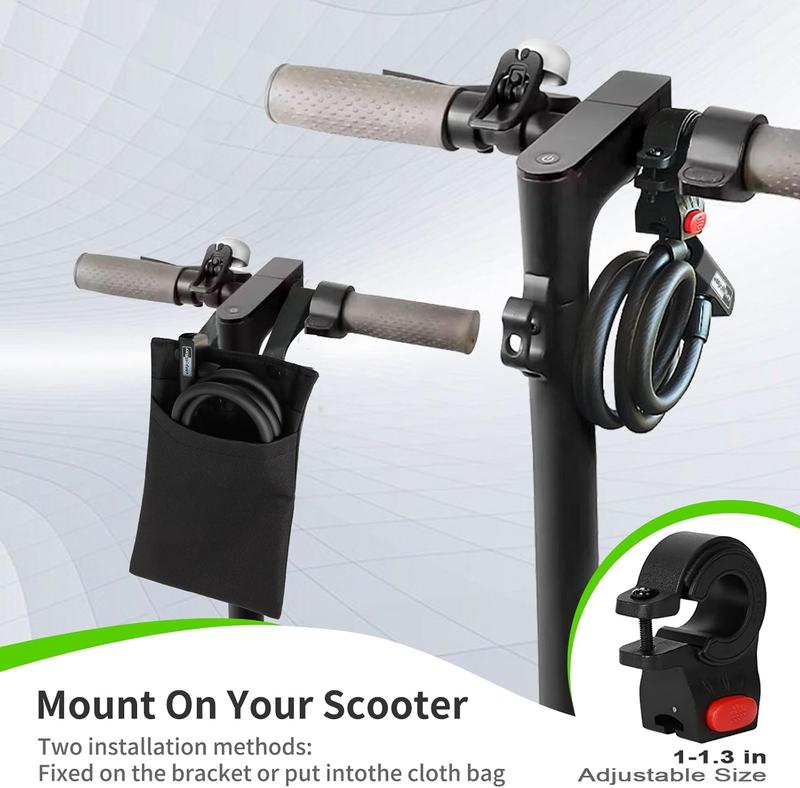 Electric Scooter Lock,  4  Scooter Lock with 2 , Scooter Lock Anti   Lock with Mounting Bracket and Cloth Bag, Lock for Electric Scooter Road Bike Mountain Bike Scooter