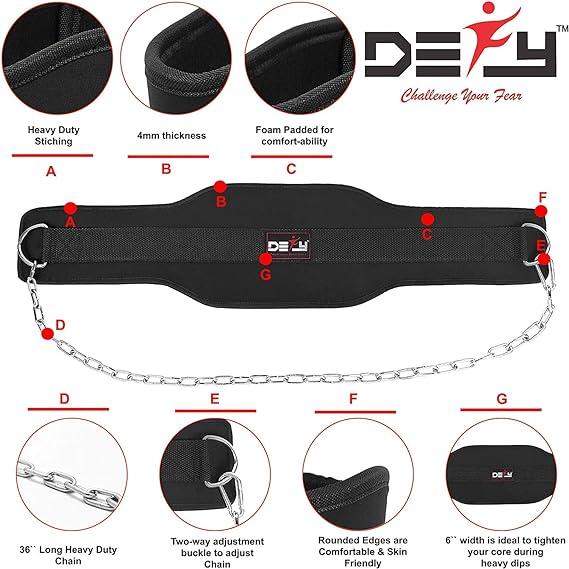 DEFY Dip Belt for Weight Lifting with 36